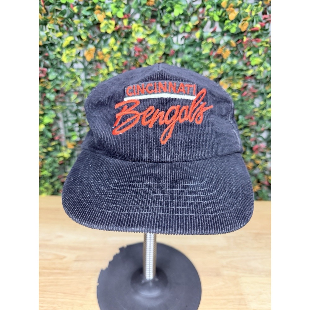 Cincinnati Bengals NFL Corduroy Snapback Hat Cap Black Made In USA Vintage VTG